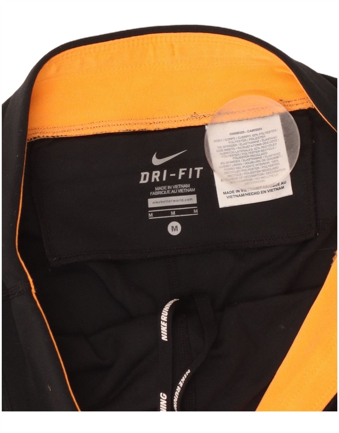 NIKE Dame Dri Fit Capri Leggings UK 14 Medium Black Colourblock