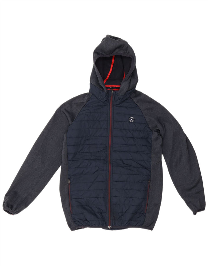 Jack & Jones Bomberjakke med hætte til drenge 9-10 år Navy Blue Colourblock