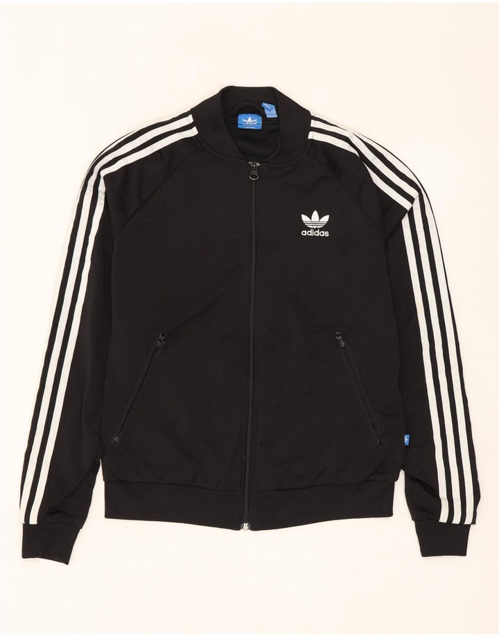 ADIDAS Grafisk træningsdragt topjakke til kvinder UK 10 Lille sort polyester