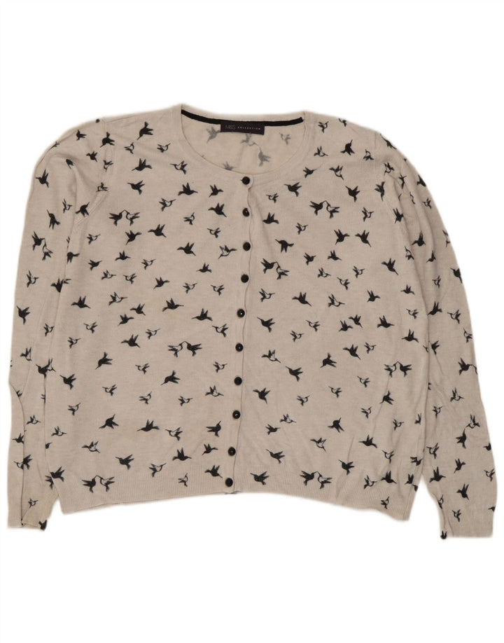 Marks & Spencer kvinders abstrakt mønster cardigan sweater UK 14 Medium White