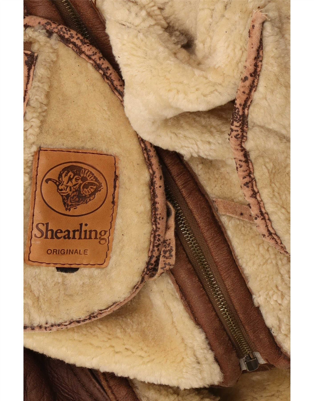 Vintage Herre Shearling Jacket UK 38 Medium Brown