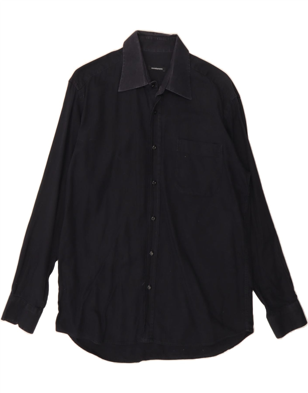 ROCCOBAROCCO Mens Shirt Size 40 15 3/4 Medium Navy Blue Vintage Roccobarocco and Second-Hand Roccobarocco from Messina Hembry 