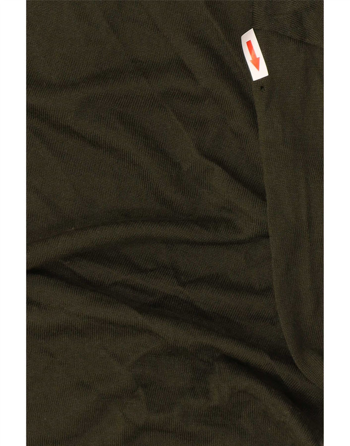 Reiss Herre Zip Neck Jumper Sweater Stor Grøn Akryl