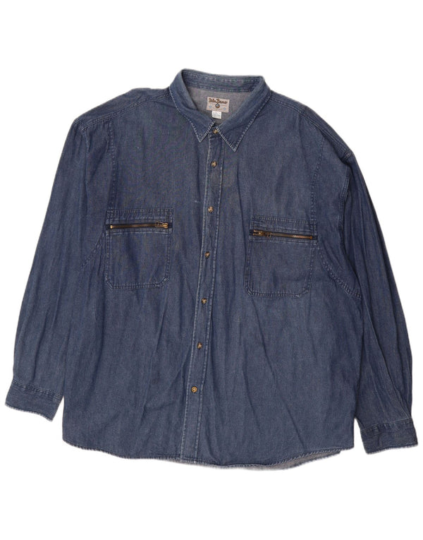 JOHN BANER Denimskjorte til mænd str. 18 2XL Marineblå Bomuld