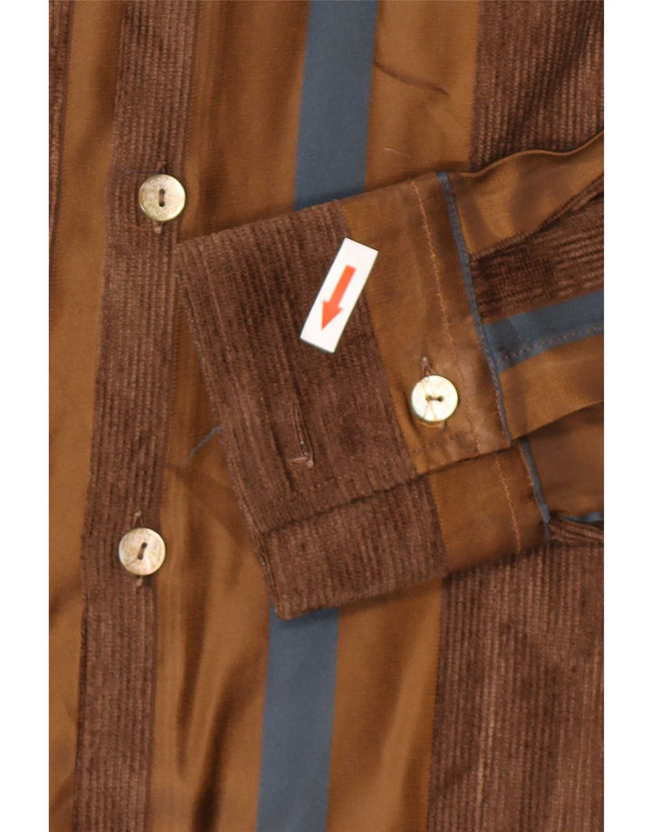 Vintage herreskjorte stor brun stribet