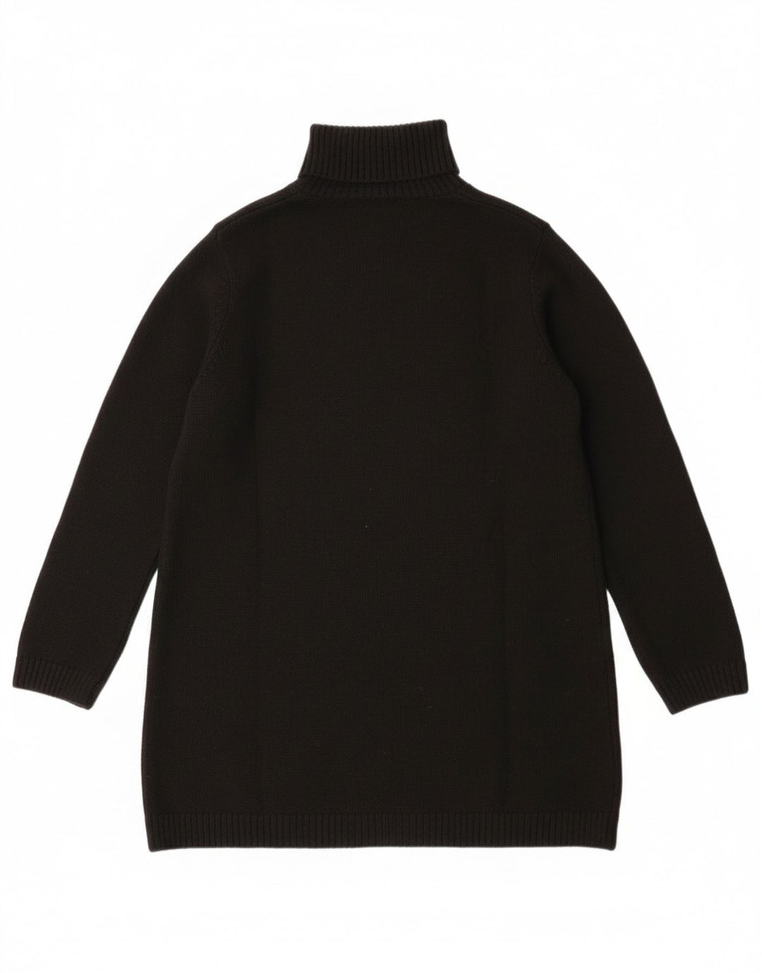 Zara Dame Longline rullehals sweater UK 14 Medium Sort Polyester