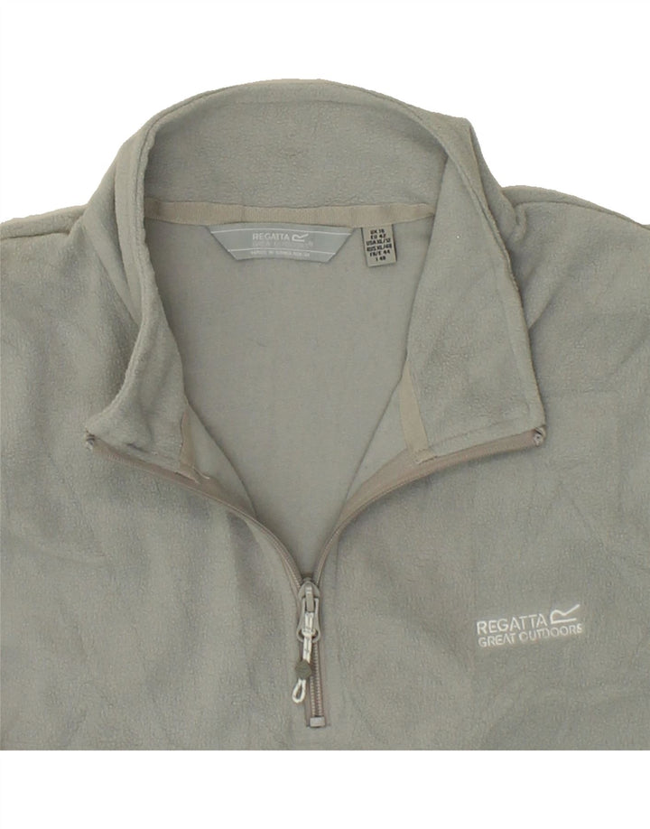 REGATTA Womens Zip Neck Fleece Jumper UK 16 Large Grey Polyester Vintage Regatta and Second-Hand Regatta from Messina Hembry 