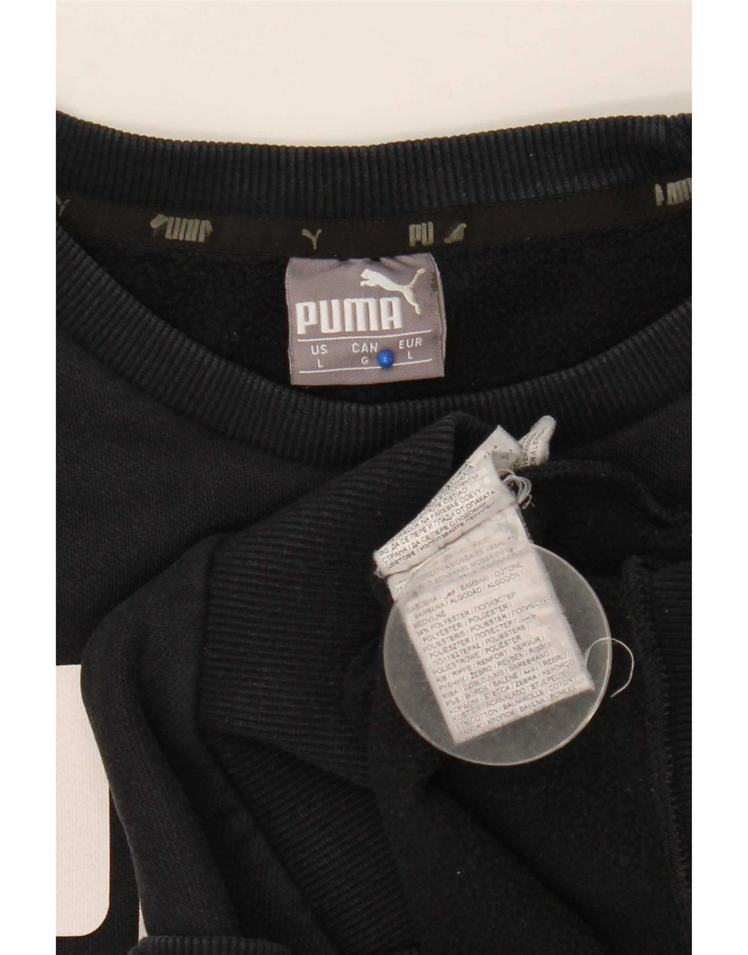 Puma Herre Grafisk Sweatshirt Jumper Stor Sort Bomuld