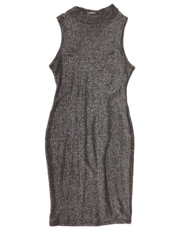 Pimkie Womens Sleeveless Bodycon Dress UK 10 Small Silver
