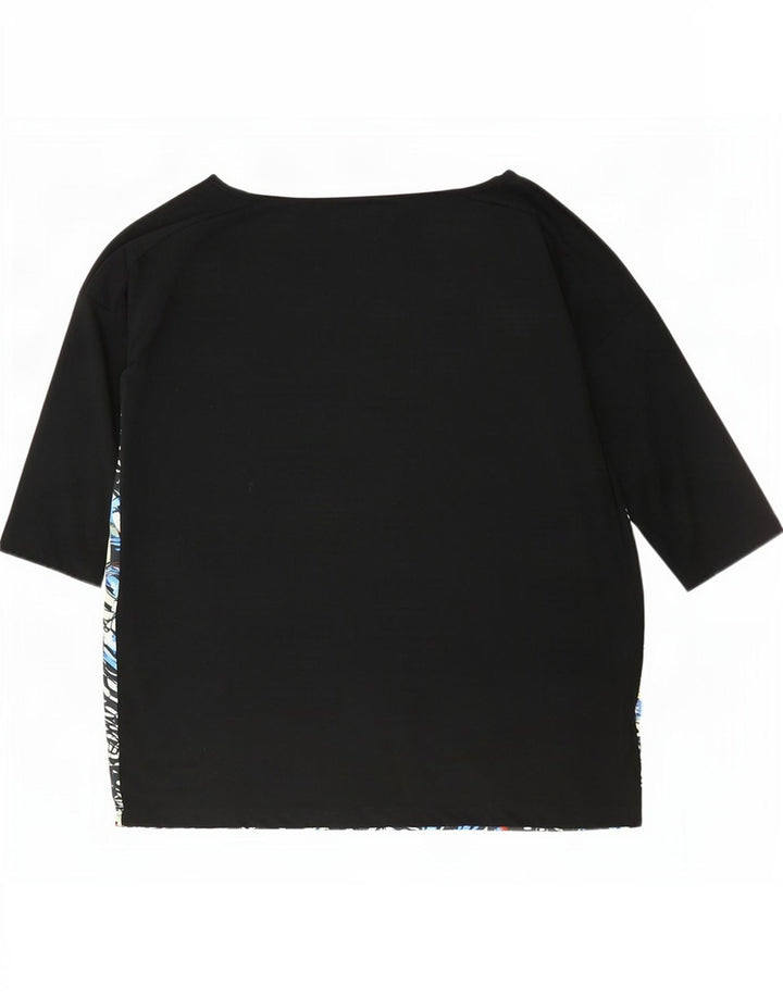 Adidas kvinders abstrakt mønster grafisk top 3/4 ærmer UK 10 Small Multicolo
