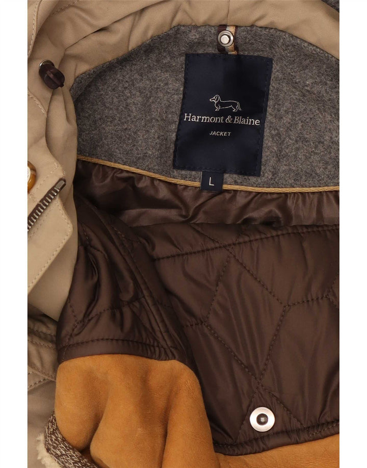 Harmont & Blaine Herre Hooded Parka Jacket UK 40 Large Beige