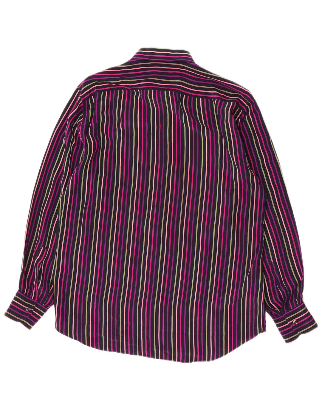 VINTAGE herreskjorte str. 39 15 1/2 Medium Flerfarvet stribet silke