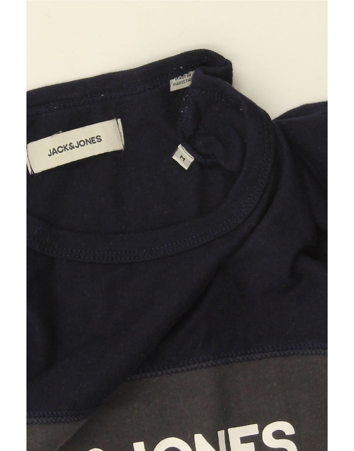 Jack & Jones Herre grafisk T-shirt Top Mellemgrå Colourblock Bomuld