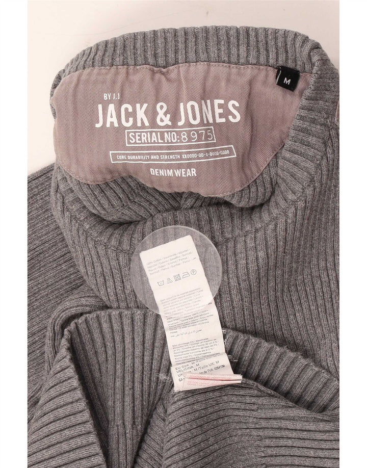 Jack & Jones Herre sweater med rund hals, mellemgrå Colourblock Bomuld