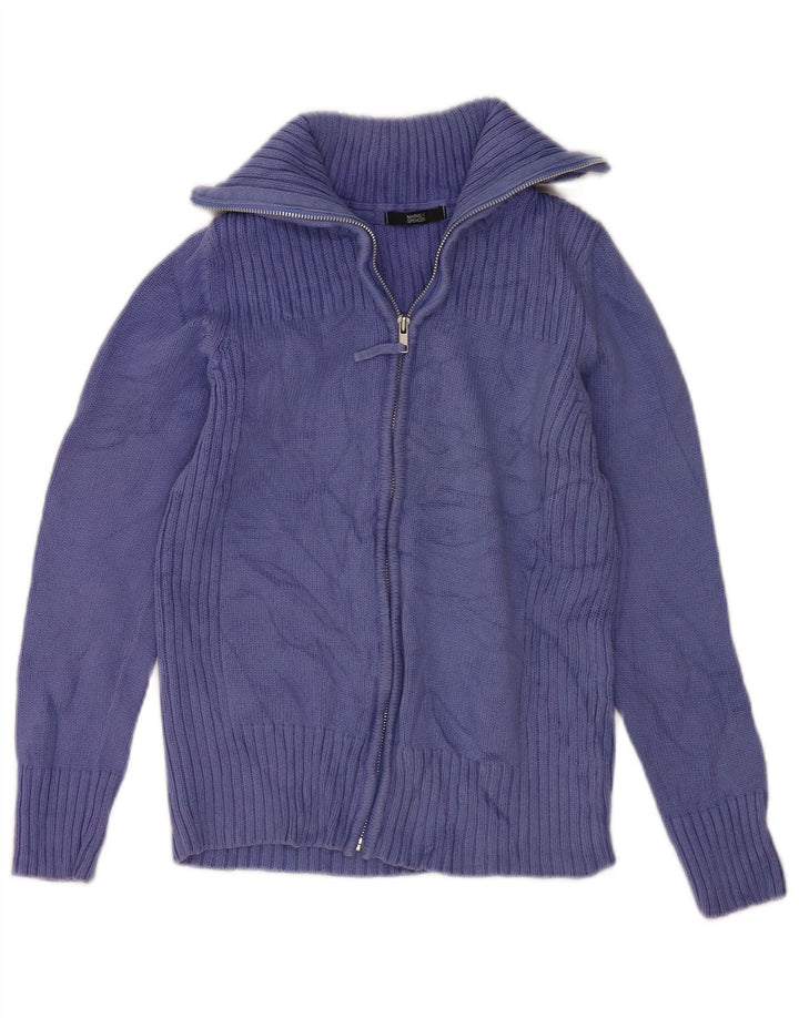 Marks & Spencer Dame Cardigan Sweater UK 12 Medium Lilla Bomuld
