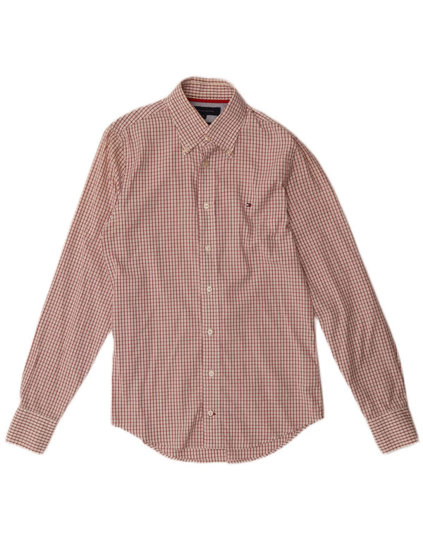 Tommy Hilfiger Mens Shirt Small Red Check Cotton