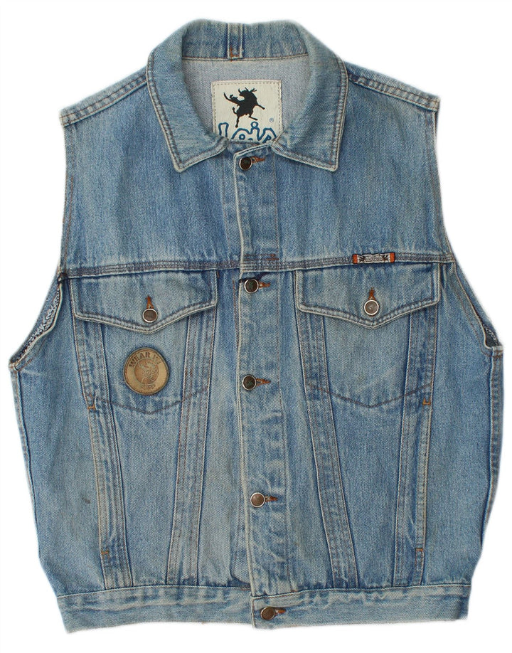 Lois Herre Denim Gilet UK 38 Medium Blue Cotton