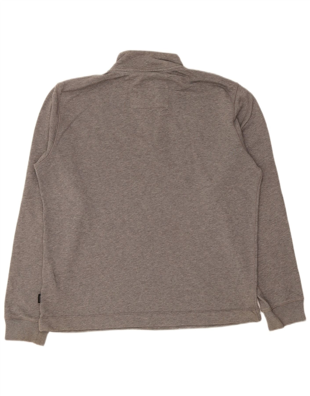 Hugo Boss Herre Button Neck Sweatshirt Jumper Stor Grå Bomuld