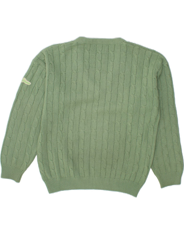 UNIFORM Mens V-Neck Jumper Sweater Large Green Acrylic