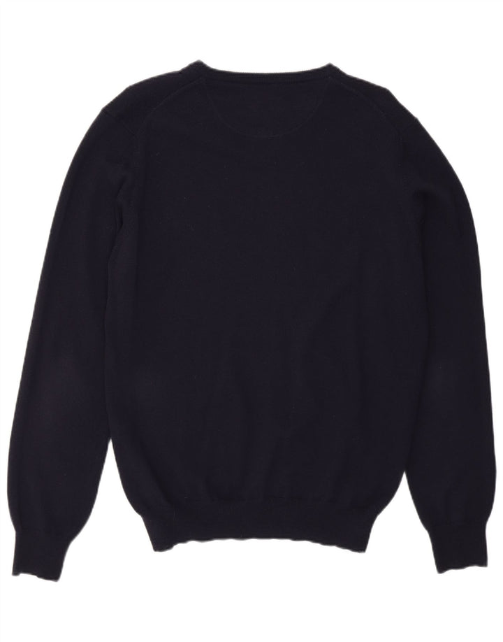 HENRY COTTONS Herre V-hals sweater Stor marineblå