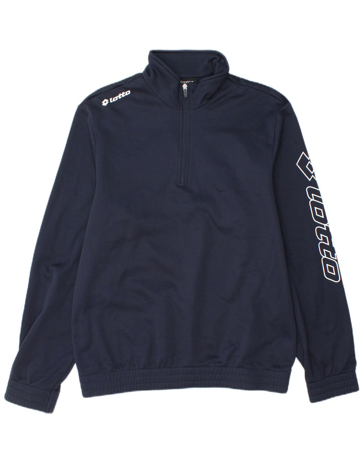 Lotto Herre Grafisk Zip Neck Pullover Træningsdragt Top Medium Navy Blue