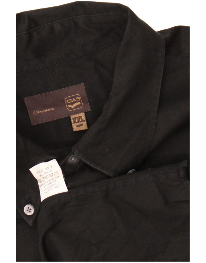 Gas Herreskjorte 2XL Sort Bomuld