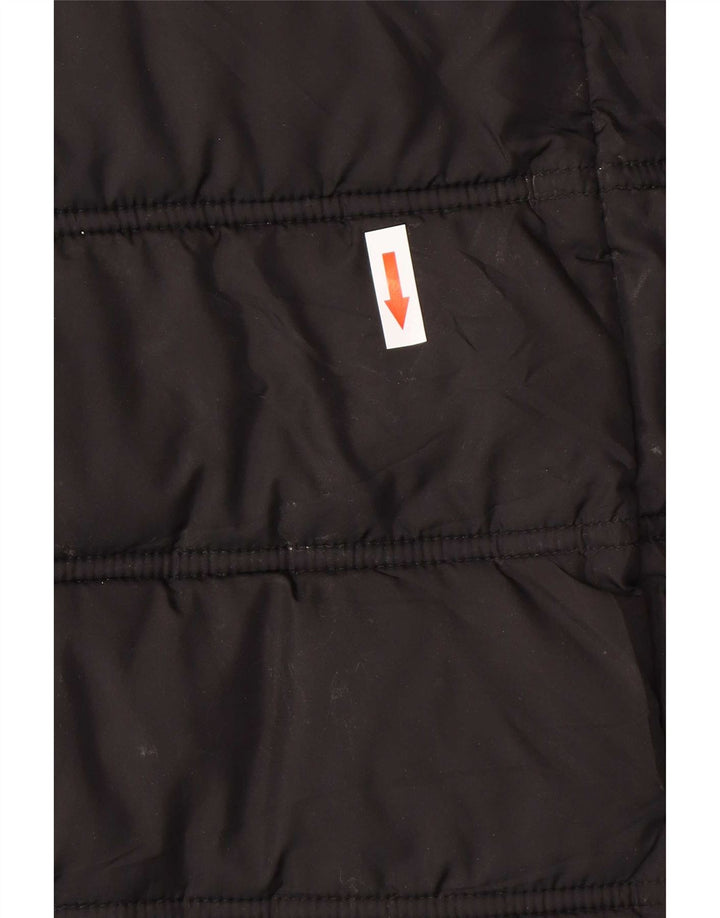 Superdry Polstret frakke med hætte til kvinder UK 12 medium sort polyester