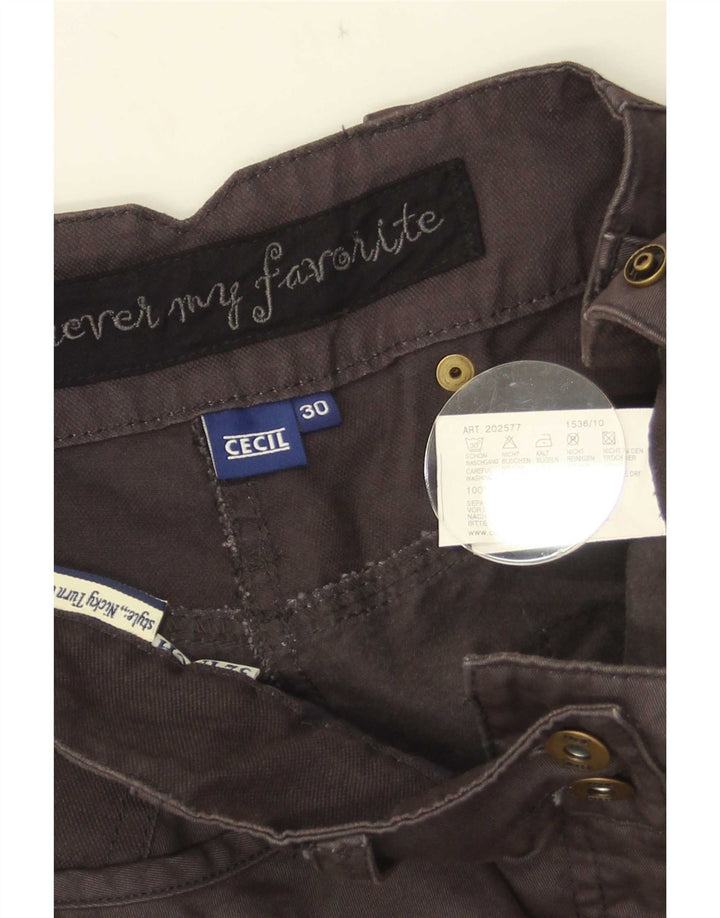 Cecil Dame Straight Cargo Bukser W30 L32 Grå Bomuld