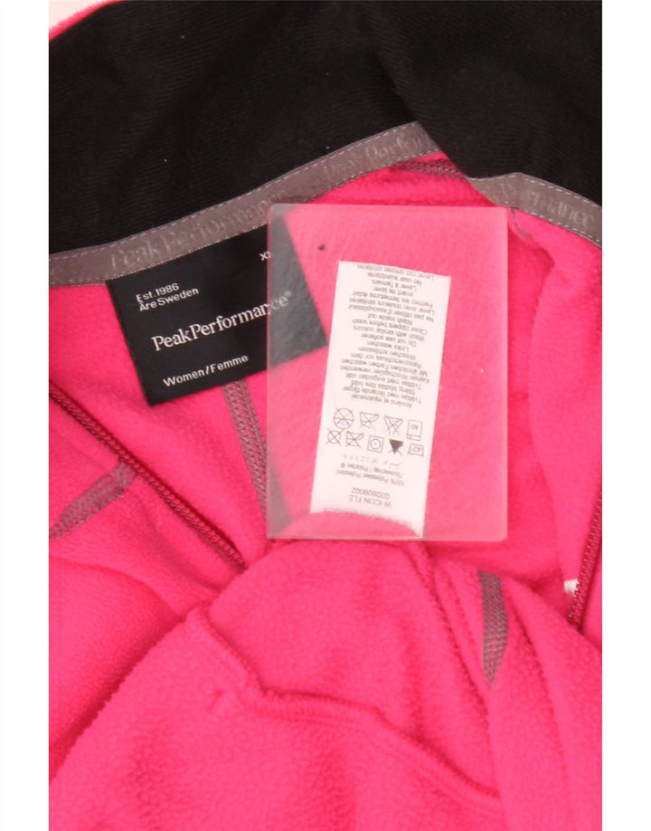 PEAK PERFORMANCE Dame grafisk fleecejakke UK 18 XL Pink Polyester