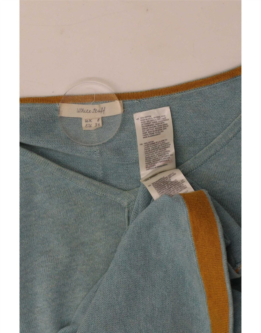 White Stuff Dame V-hals sweater UK 8 Small Blue Bomuld