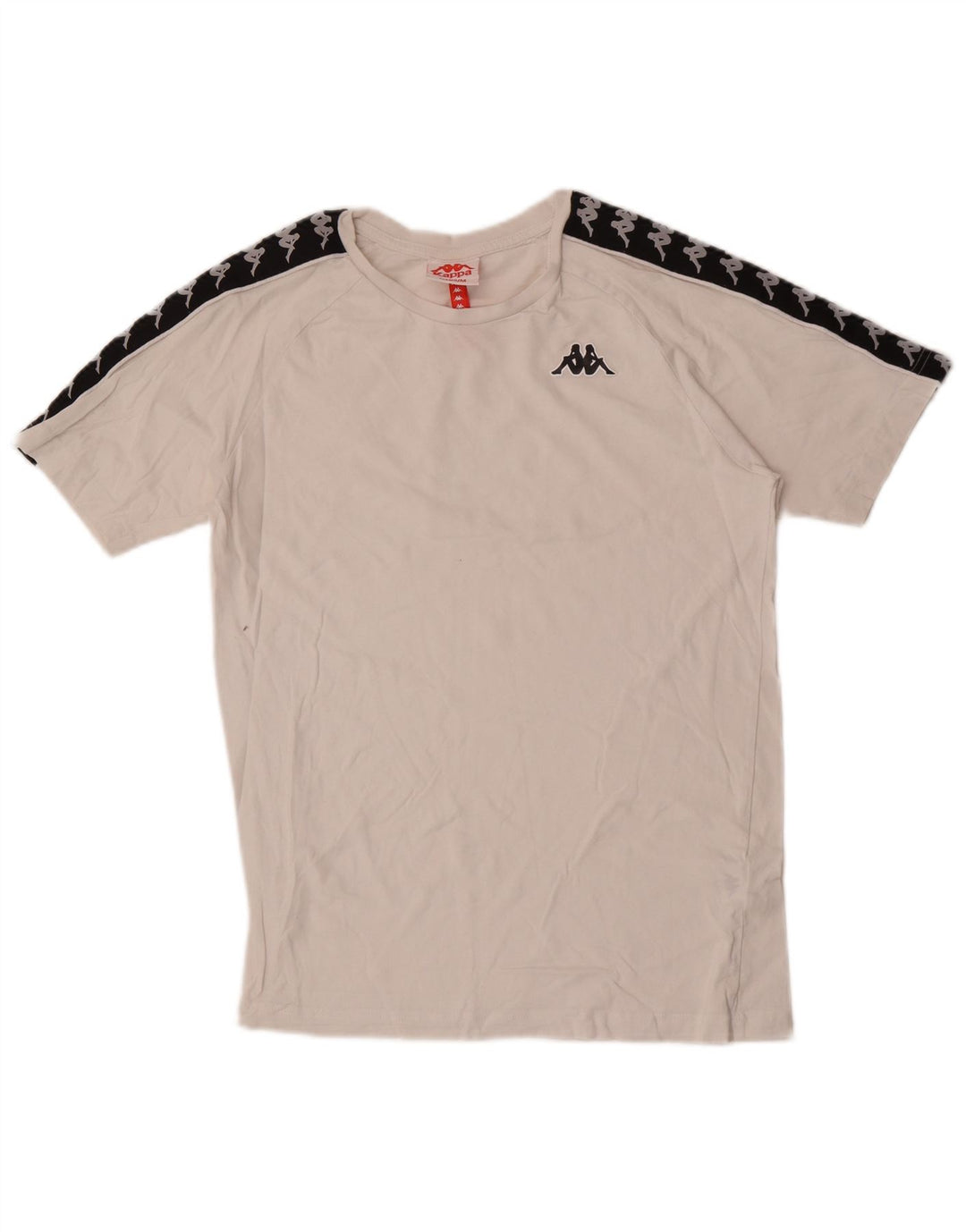Kappa Herre grafisk T-shirt Top Medium White Colourblock Bomuld