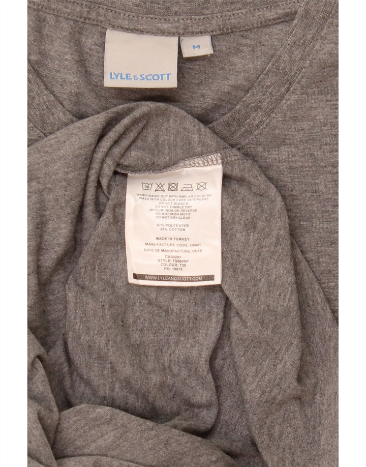 Lyle & Scott Herre T-shirt Top Medium Grey Flecked Polyester