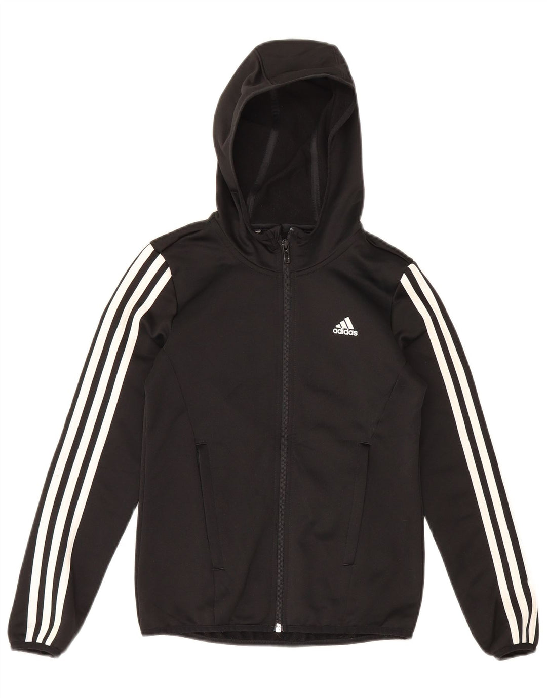 Adidas hættetrøje med lynlås til drenge 9-10 år sort