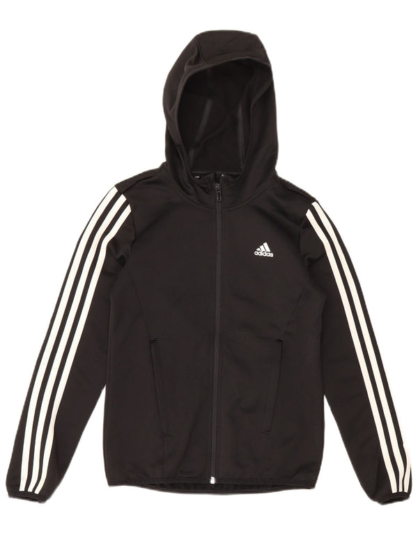 Adidas hættetrøje med lynlås til drenge 9-10 år sort