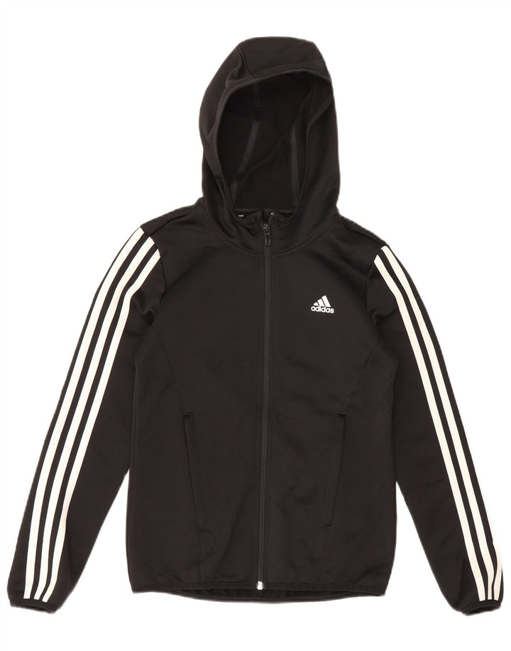 Adidas hættetrøje med lynlås til drenge 9-10 år sort
