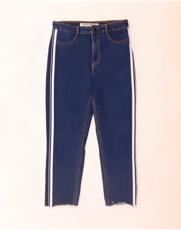 Zara Womens Trafaluc Cropped Jeans EU 44 XL W34 L24 Blue Colourblock