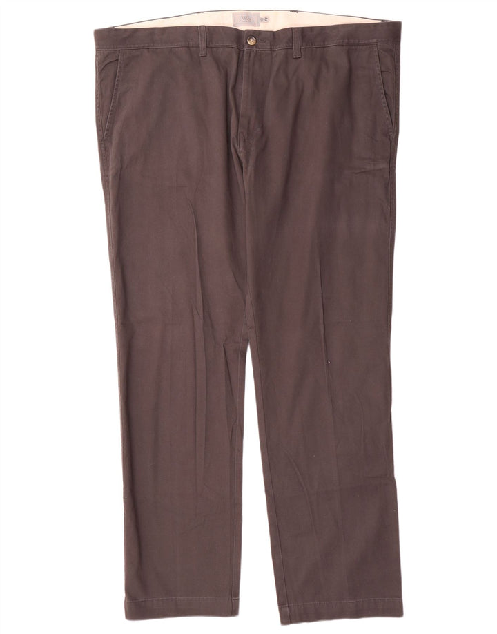 Marks & Spencer Straight Chino-bukser til mænd W44 L31 Grå bomuld