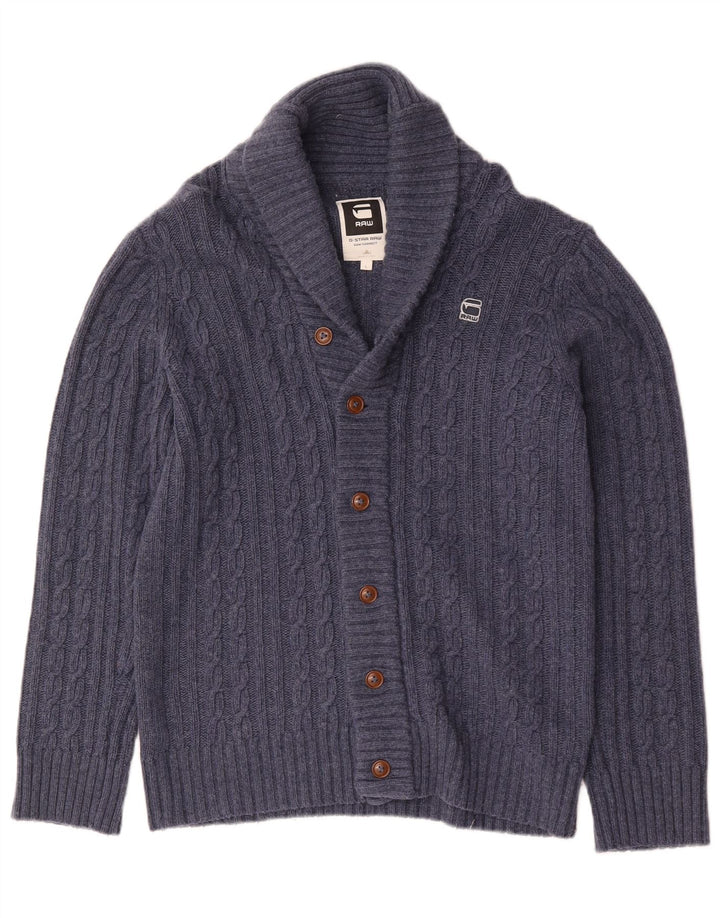 G-Star Herre cardigan sweater Stor marineblå uld