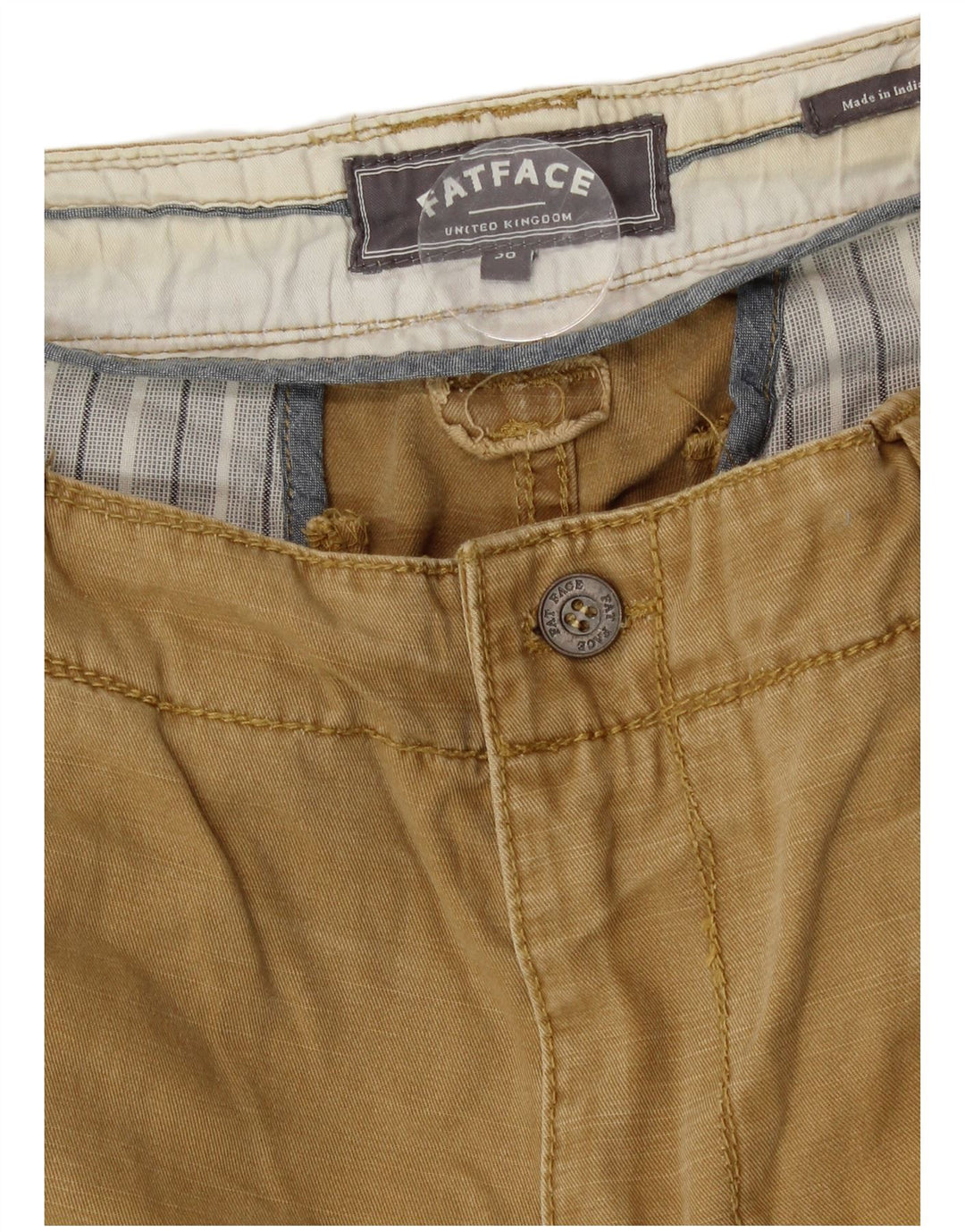 Fat Face Herre Cargo Shorts W36 Stor Beige Bomuld