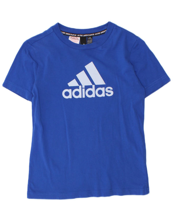 Adidas drenge grafisk t-shirt top 9-10 år blå bomuld
