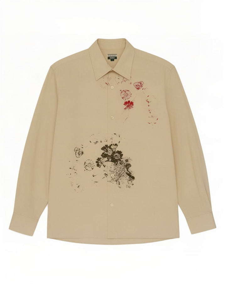 Paul Smith Herre grafisk skjorte Medium hvid blomstret bomuld