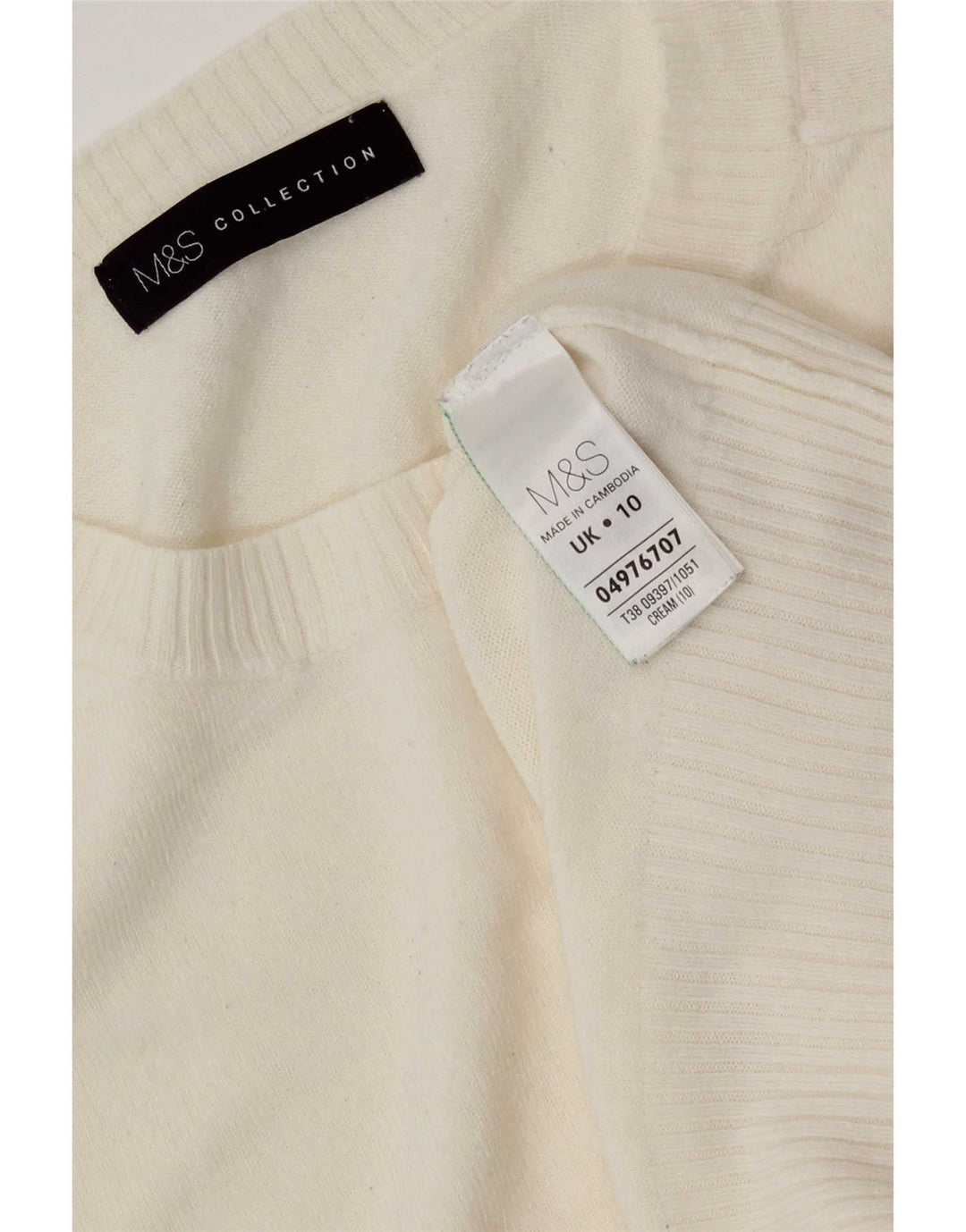 Marks & Spencer Dame sweater med rund hals DK 10 Small Off White