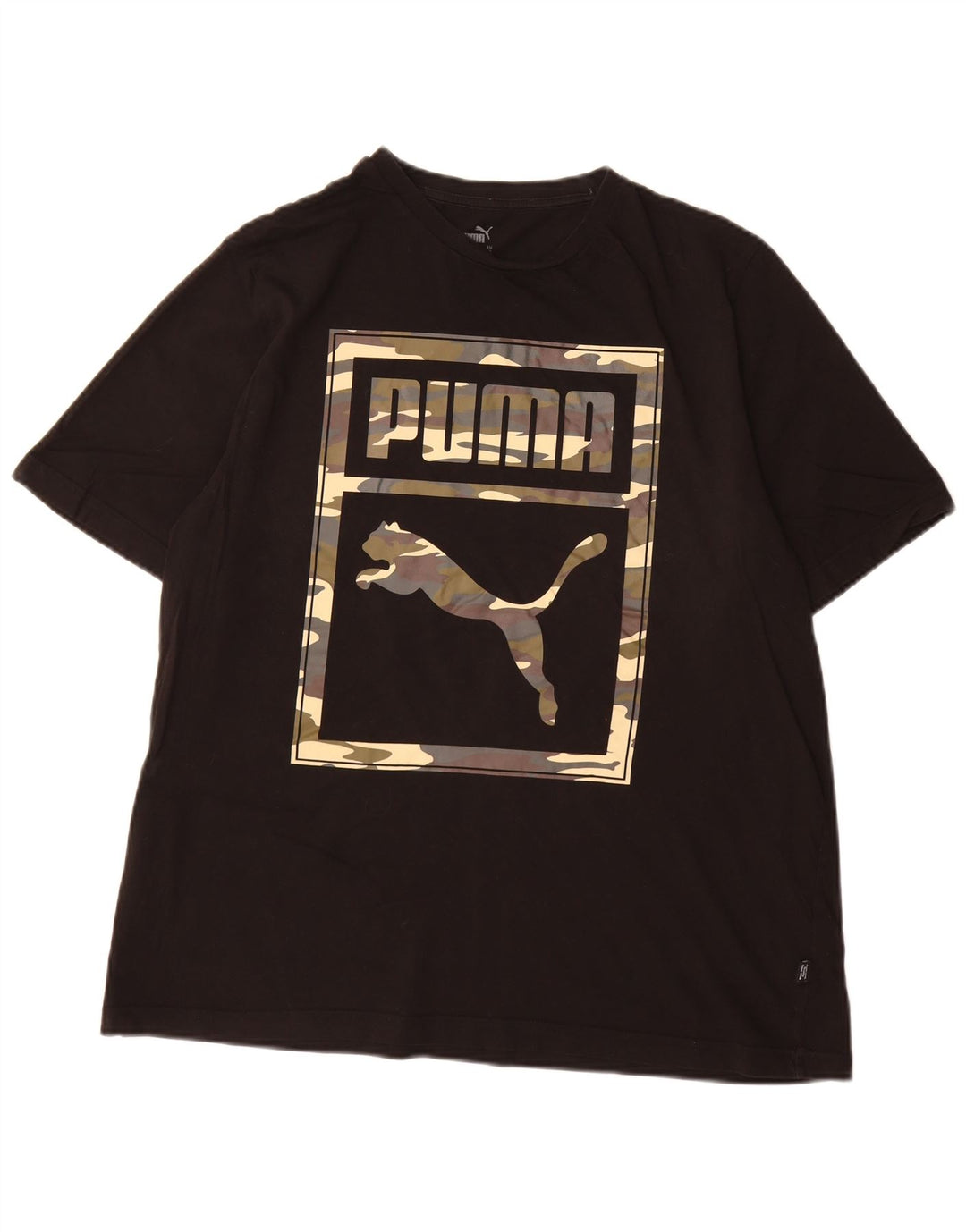 Puma Herre Grafisk T-Shirt Top XL Sort Bomuld