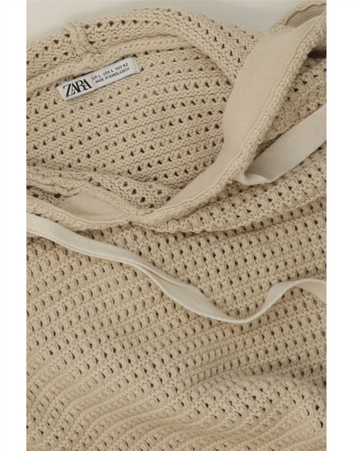 Zara Herre Hættetrøje Sweater Large Beige