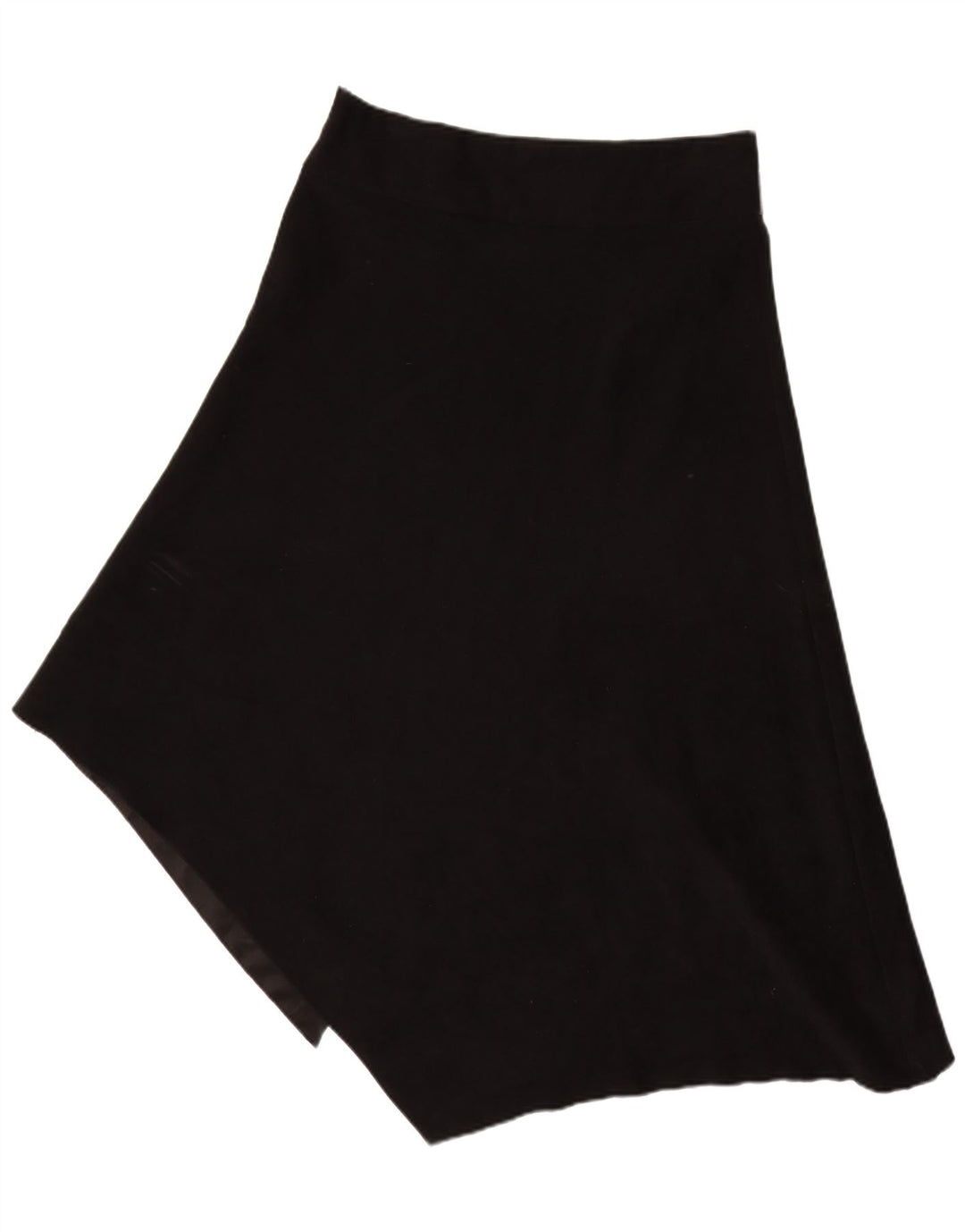 Vintage kvinders højtalje asymmetrisk nederdel IT 48 XL W30 sort polyester