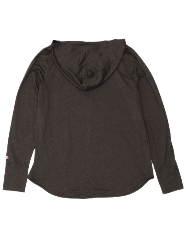 Champion Dame Hooded Grafisk Top Langærmet UK 16 Large Grey