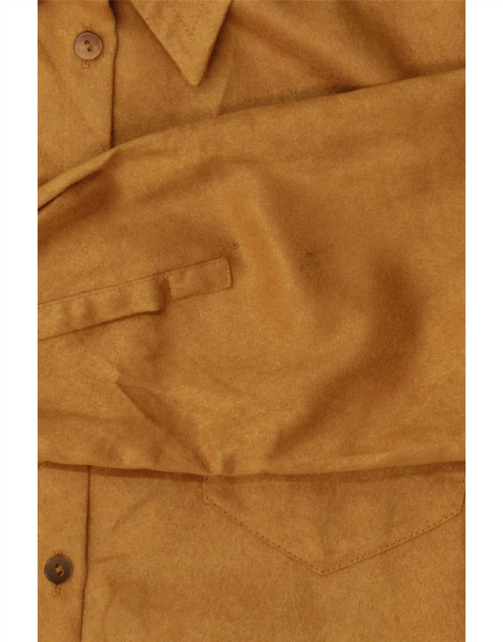 Marks & Spencer Dame imiteret ruskindsskjorte UK 10 Small Beige Polyester