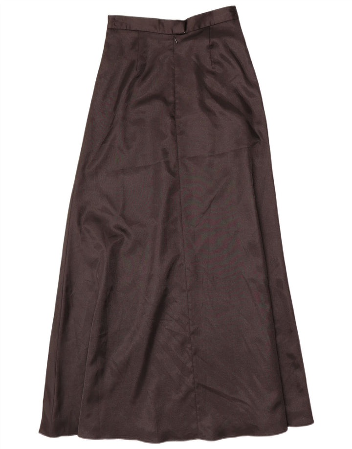Vintage Dame Maxi Nederdel UK 6 XS W24 Sort Polyester