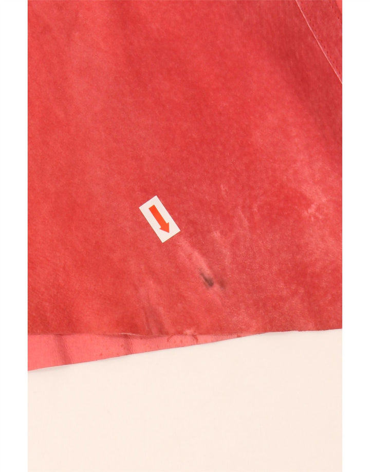 Danier Dame Ruskind Asymmetrisk Nederdel UK 14 Large W32 Rød Polyester