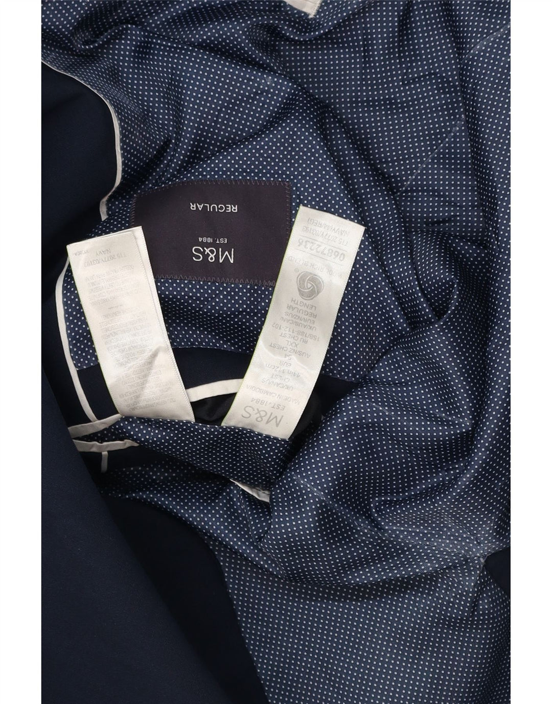 MARKS & SPENCER Herre 2-knaps Regular Fit Blazer-jakke UK 44 XL Marineblå